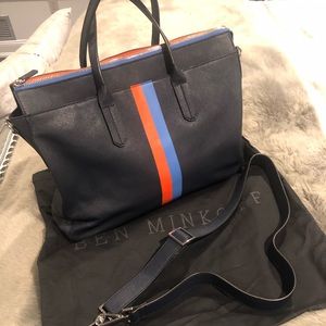 Men’s Ben Minkoff briefcase-navy brushed leather